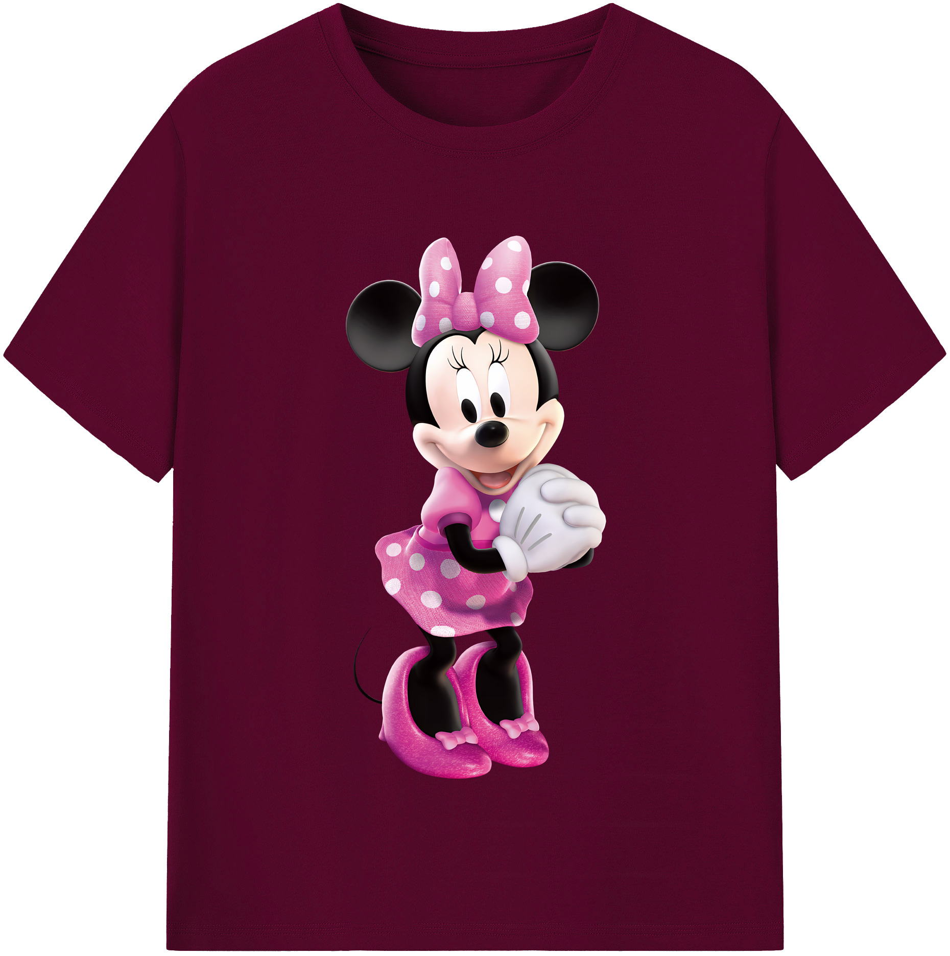 （画像用） ミッキーマウス Mickey Mouse レディースカジュアルプリントTシャツ（綿100％）